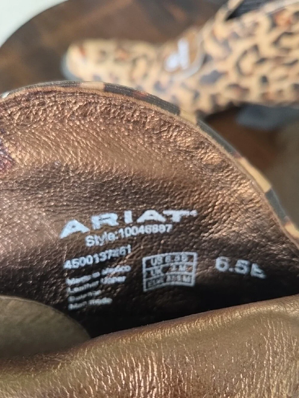 Ariat Laylas Leopard-Print Western Ankle Boots Size 6.5
